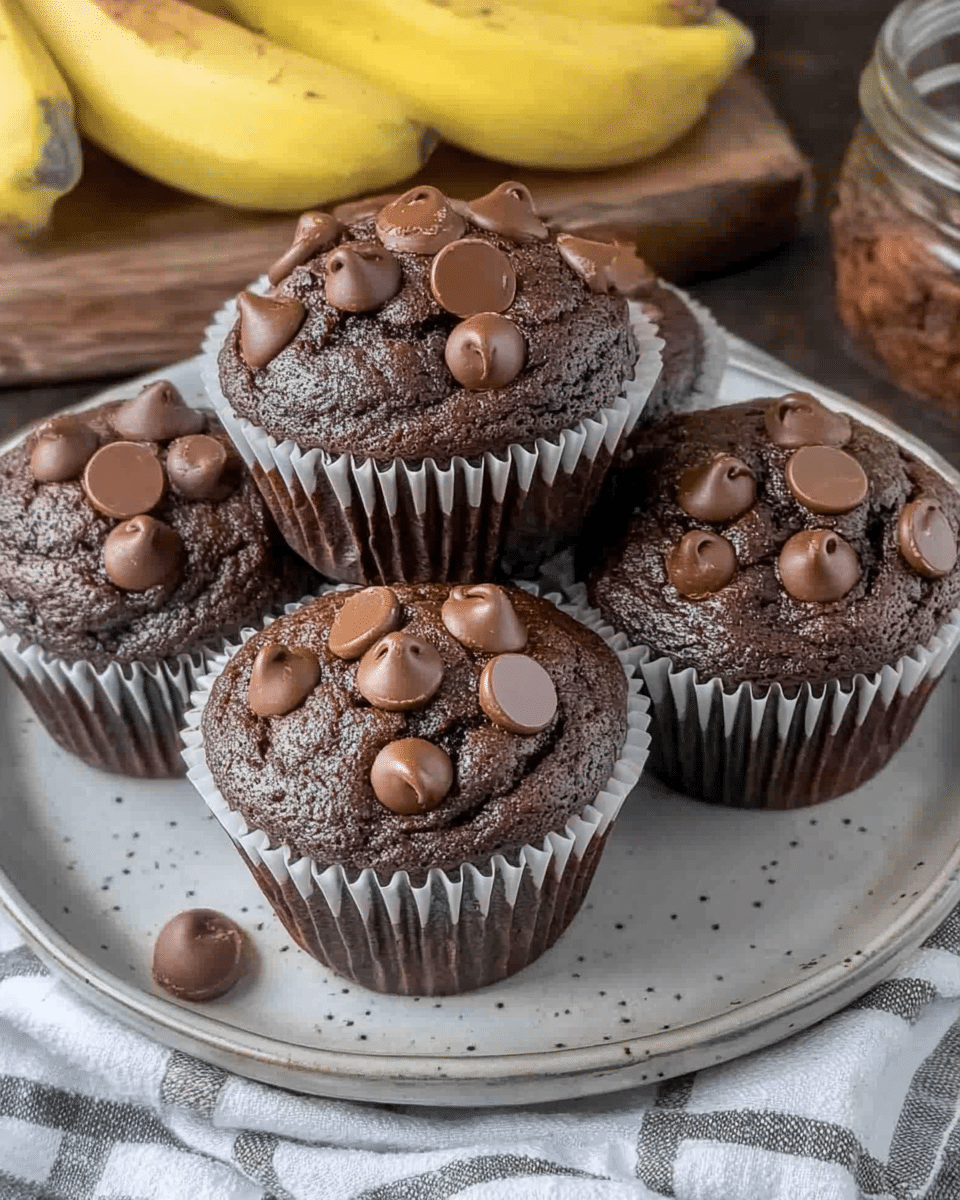 Double Chocolate Banana Muffins