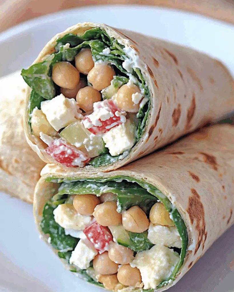 Mediterranean Chickpea and Feta Salad Wrap