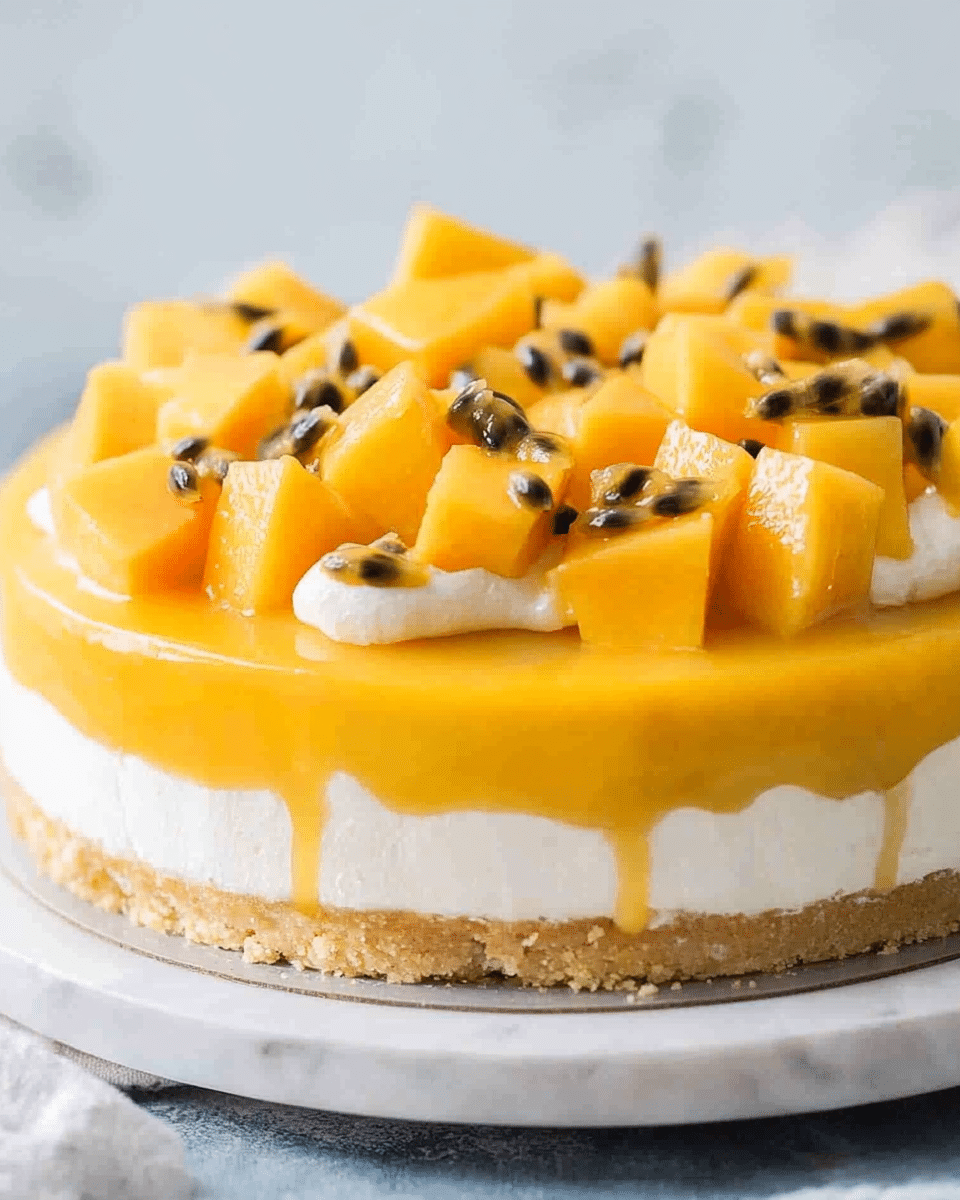 No Bake Mango Cheesecake