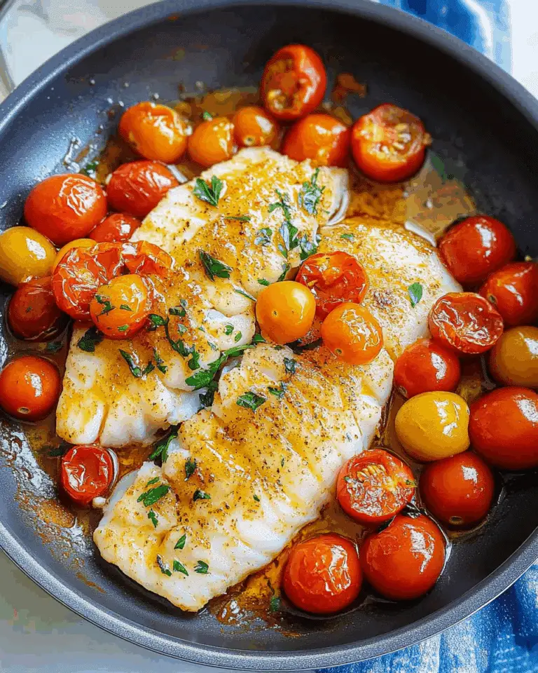 Pan-Seared Cod with Tomato Herb Butter Sauce