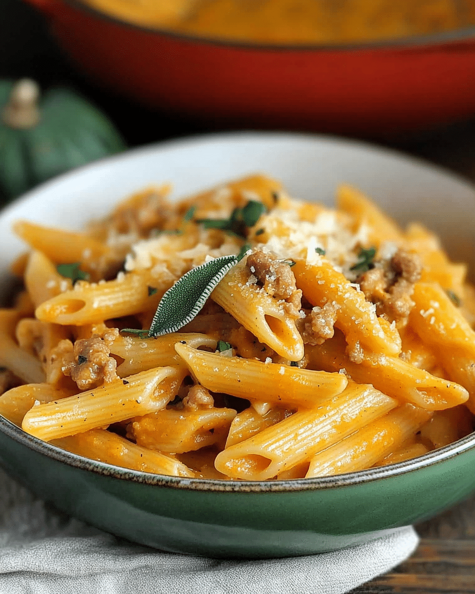 Pumpkin Pasta with Sausage and Sage