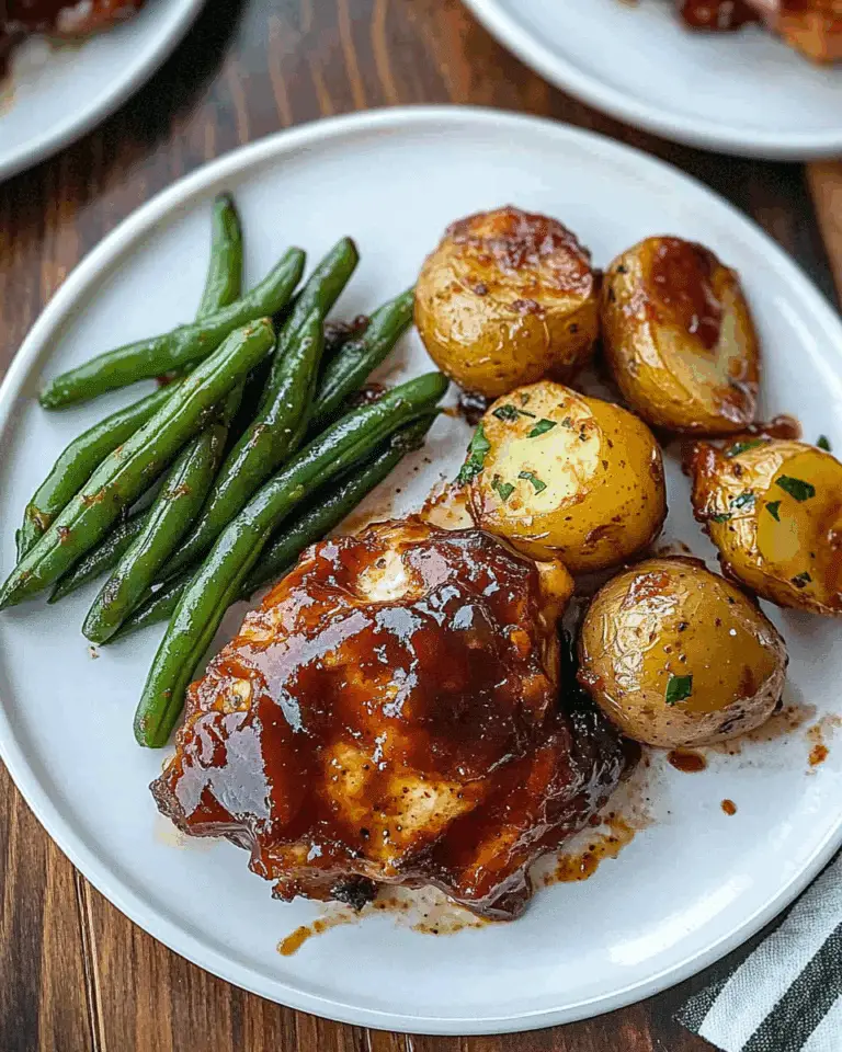 Sheet Pan BBQ Chicken, Potatoes, and Green Beans