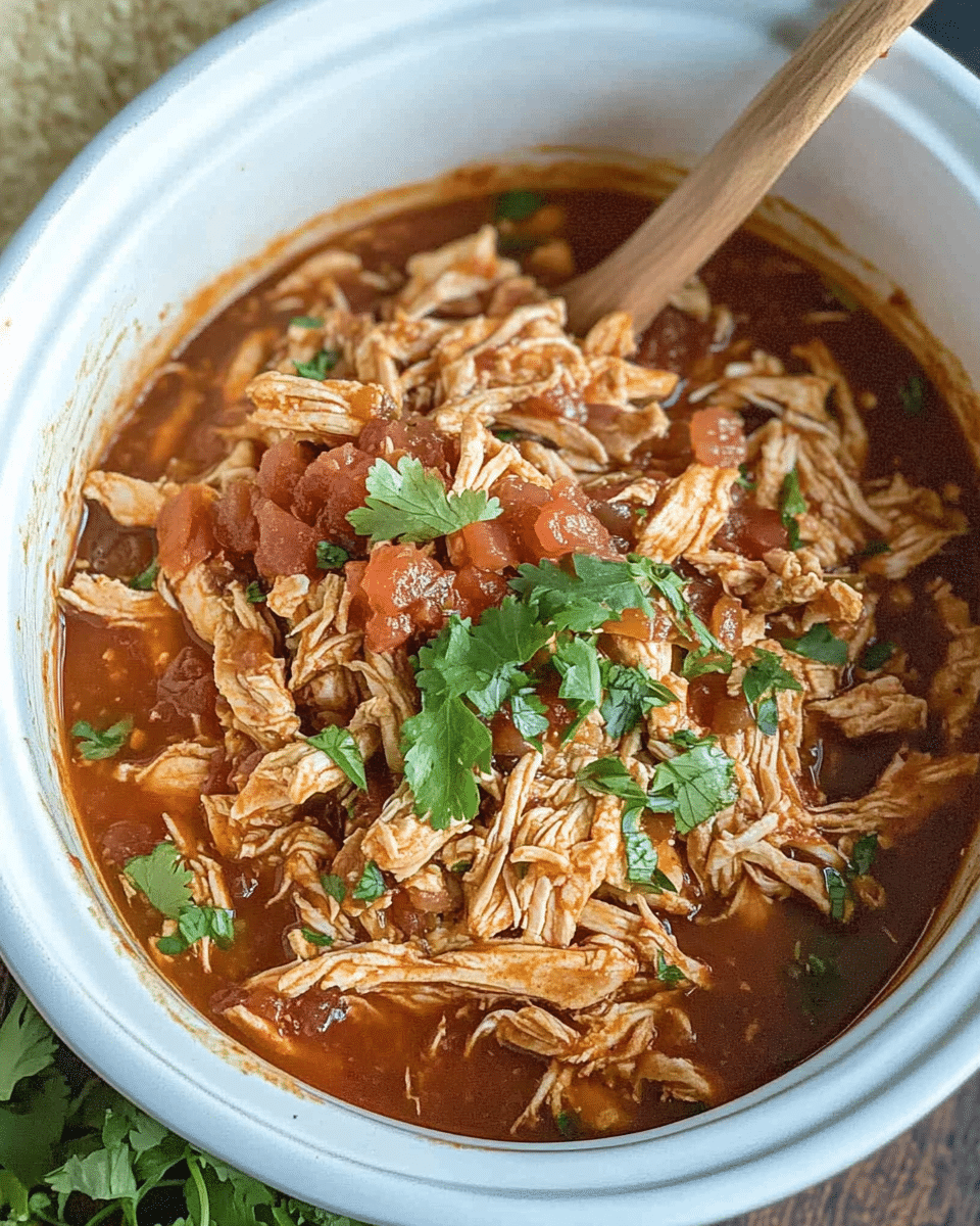Slow Cooker Salsa Chicken Tacos