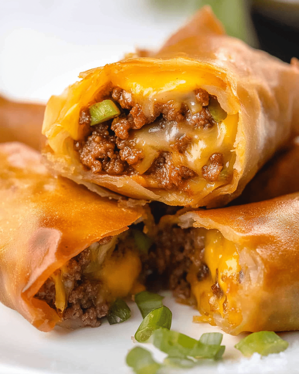 Air Fryer Cheeseburger Egg Rolls