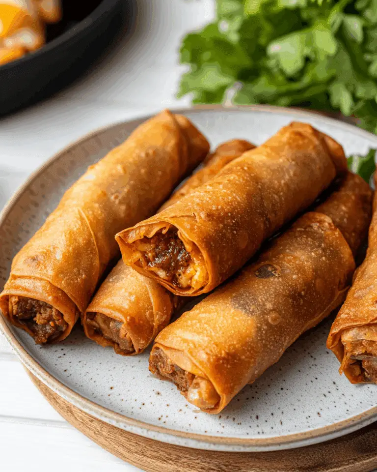 Air Fryer Cheeseburger Egg Rolls