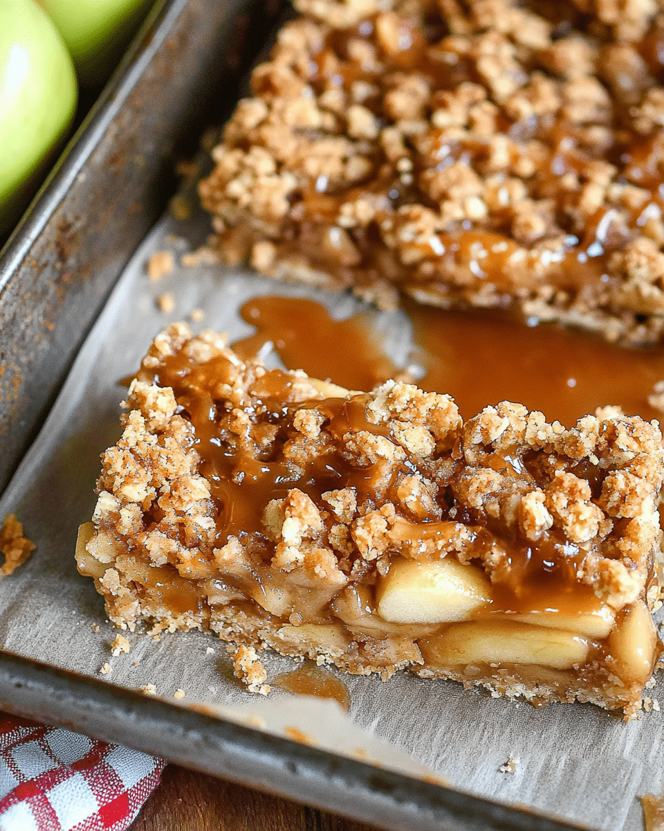 Caramel Apple Crumble Bars