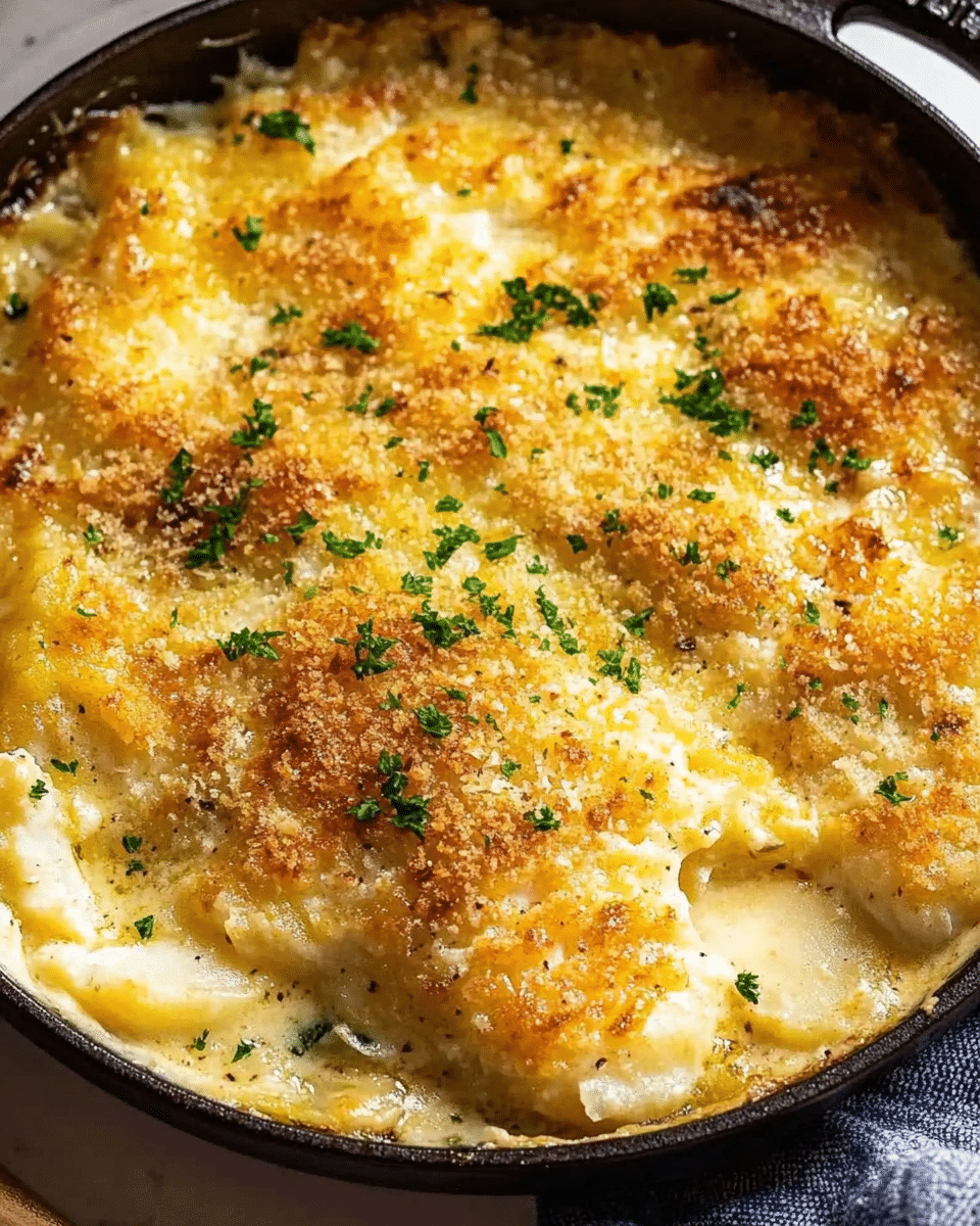 Creamy Fish on Potato Gratin
