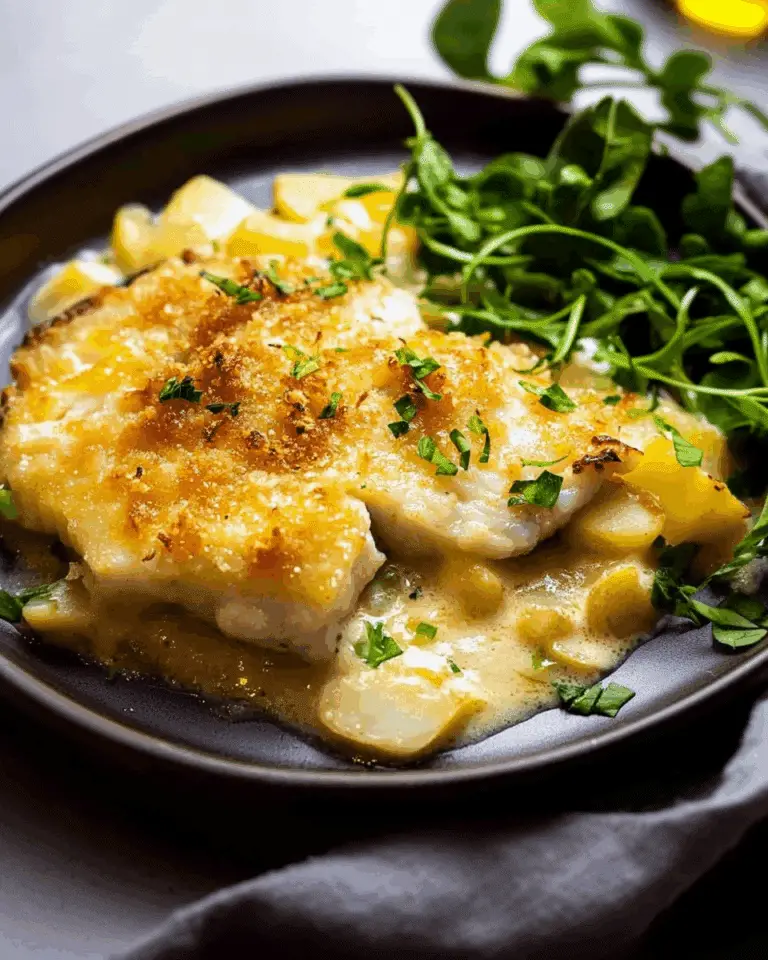 Creamy Fish on Potato Gratin