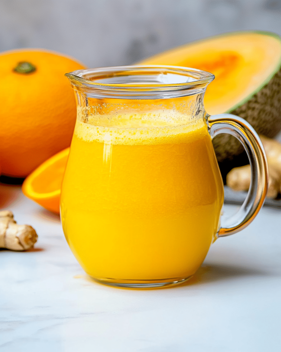 Healing Cantaloupe Orange Ginger Turmeric Juice