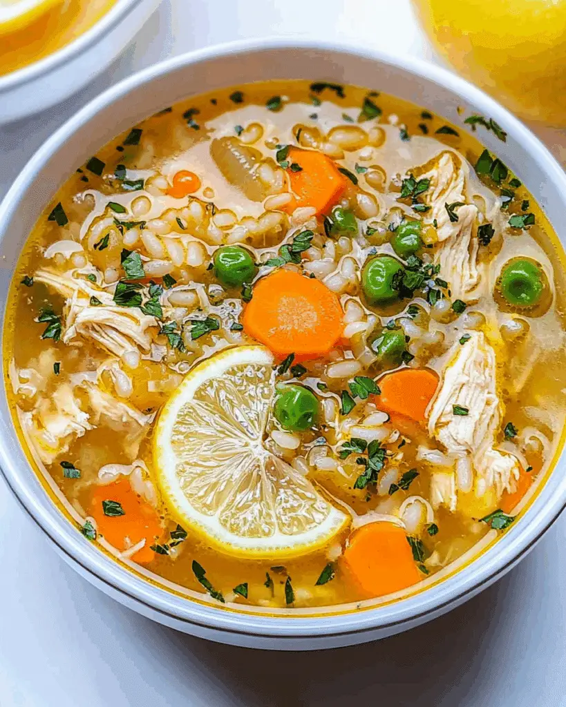 Lemony Chicken Rice Soup
