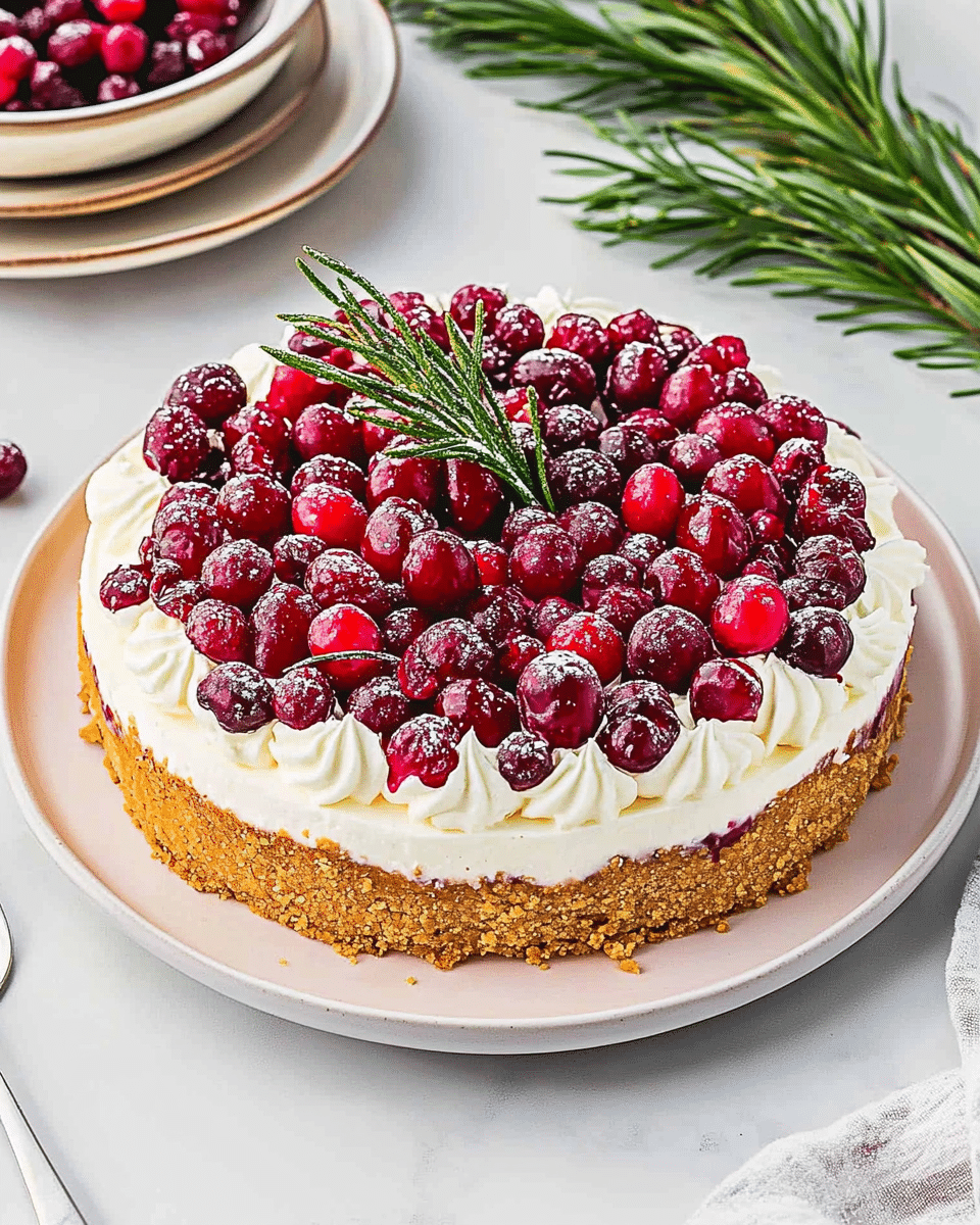 No-Bake Cranberry White Chocolate Cheesecake