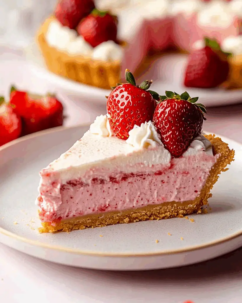 No Bake Strawberry Cream Pie