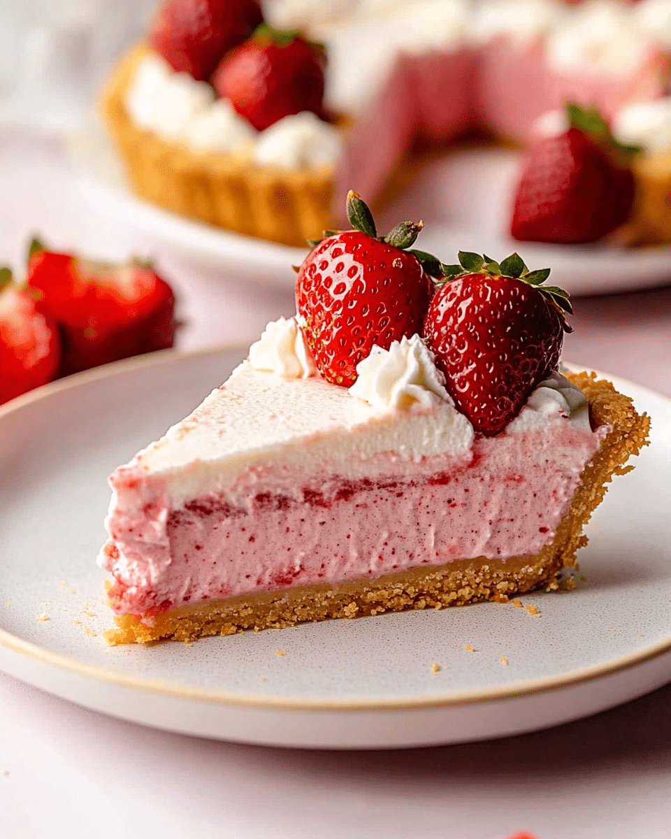 No Bake Strawberry Cream Pie