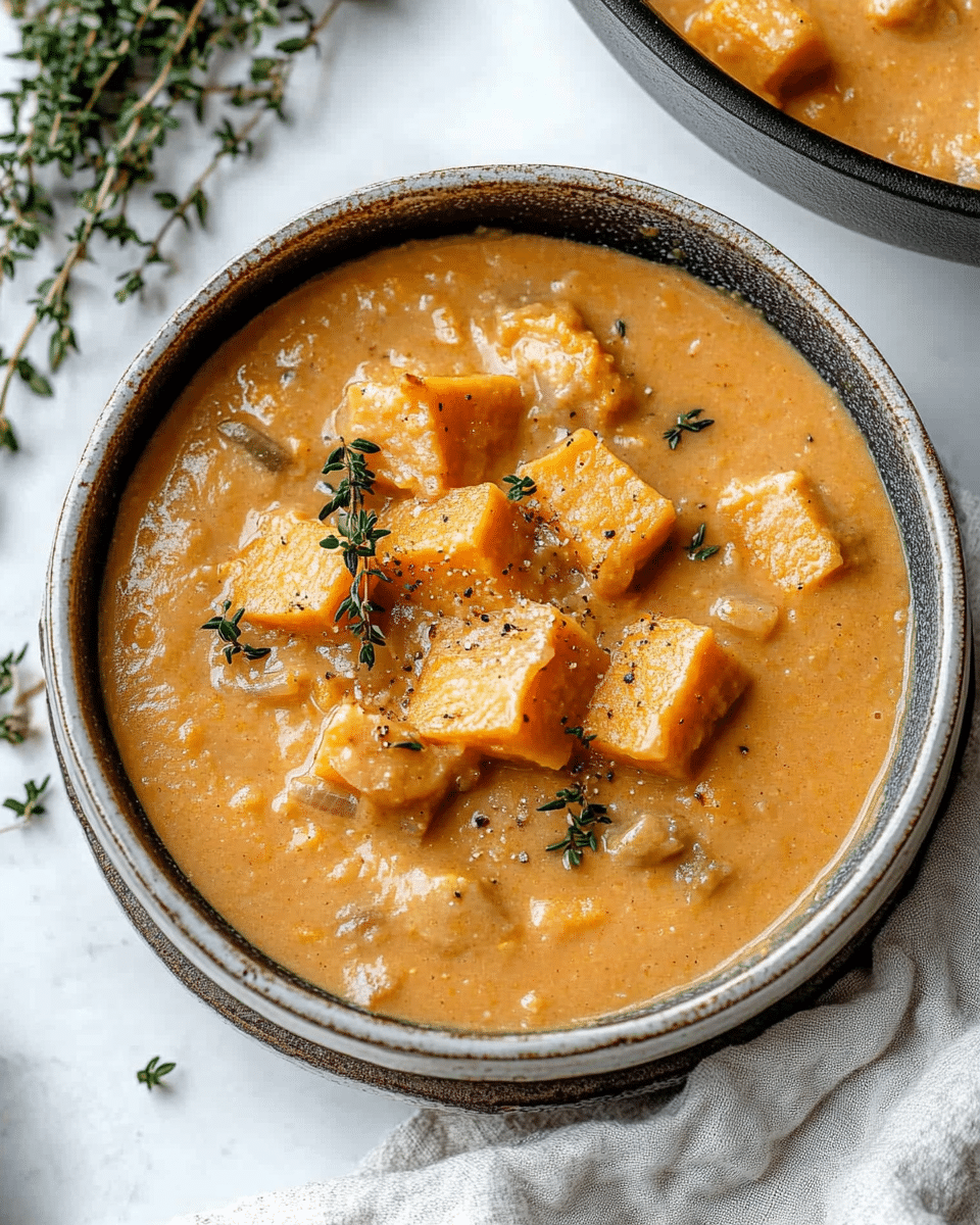 Sweet Potato Pumpkin Soup With Silken Tofu