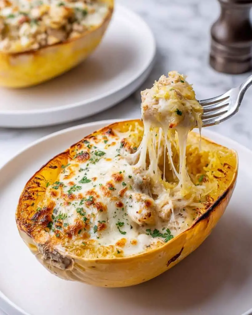 Chicken Alfredo Spaghetti Squash Recipe