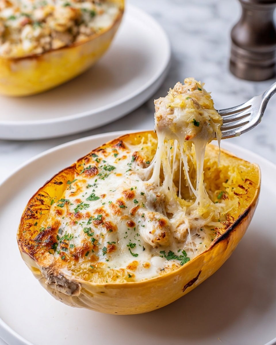 Chicken Alfredo Spaghetti Squash Recipe