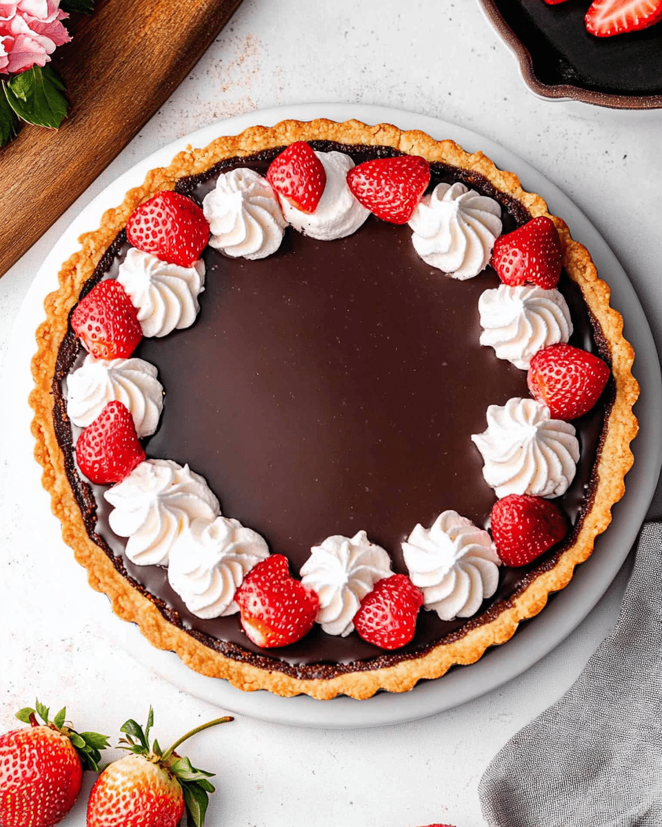 Chocolate Ganache Tart with Berry Whipped Cream