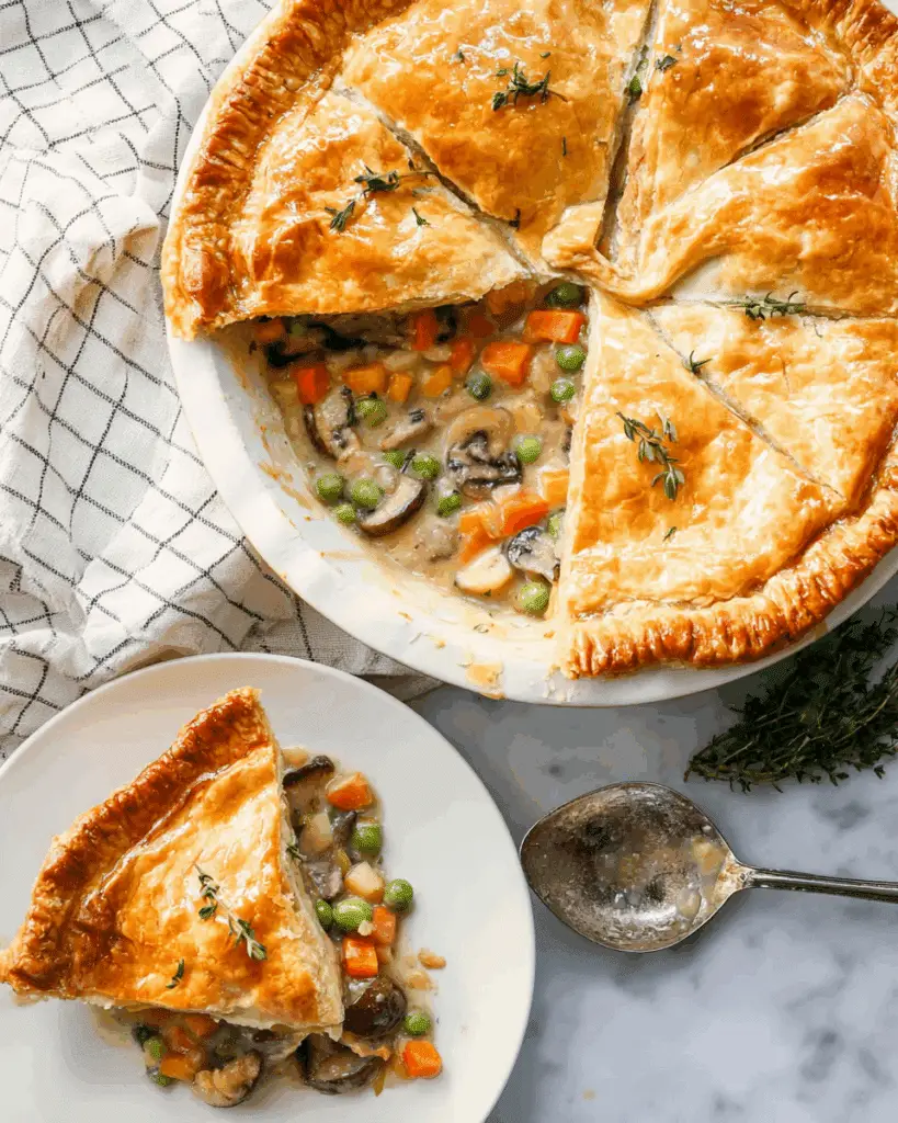 Vegetarian White Bean and Mushroom Pot Pie Recipe