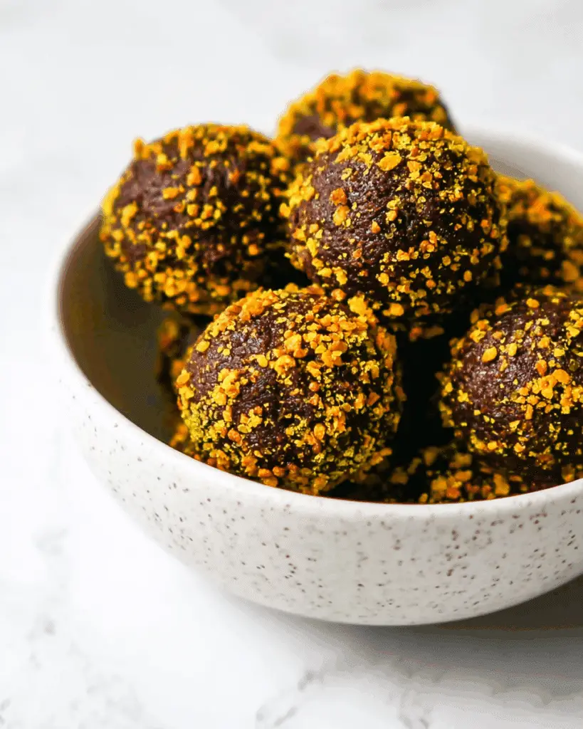 No Bake Chocolate Pistachio Protein Balls Recipe