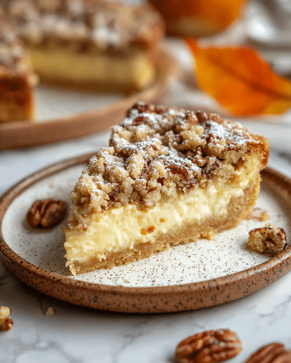 Vegan Pear Pecan Crumble Cheesecake Recipe