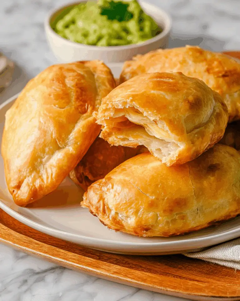 Cheesy Baked Chicken Empanadas with Zesty Chipotle Filling and Avocado Lime Sauce Recipe