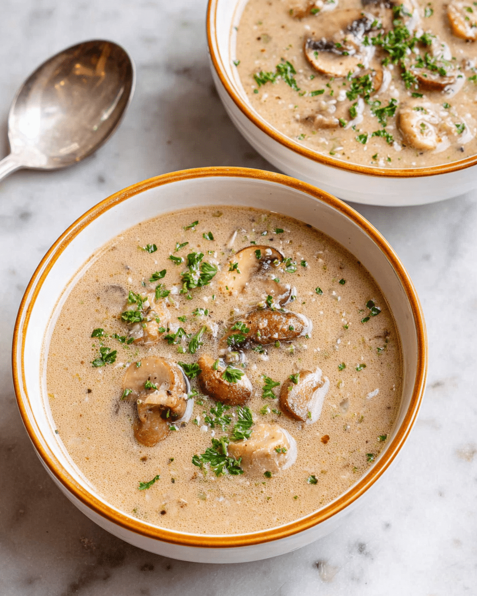 Slow Cooker Creamy Mushroom Soup Recipe