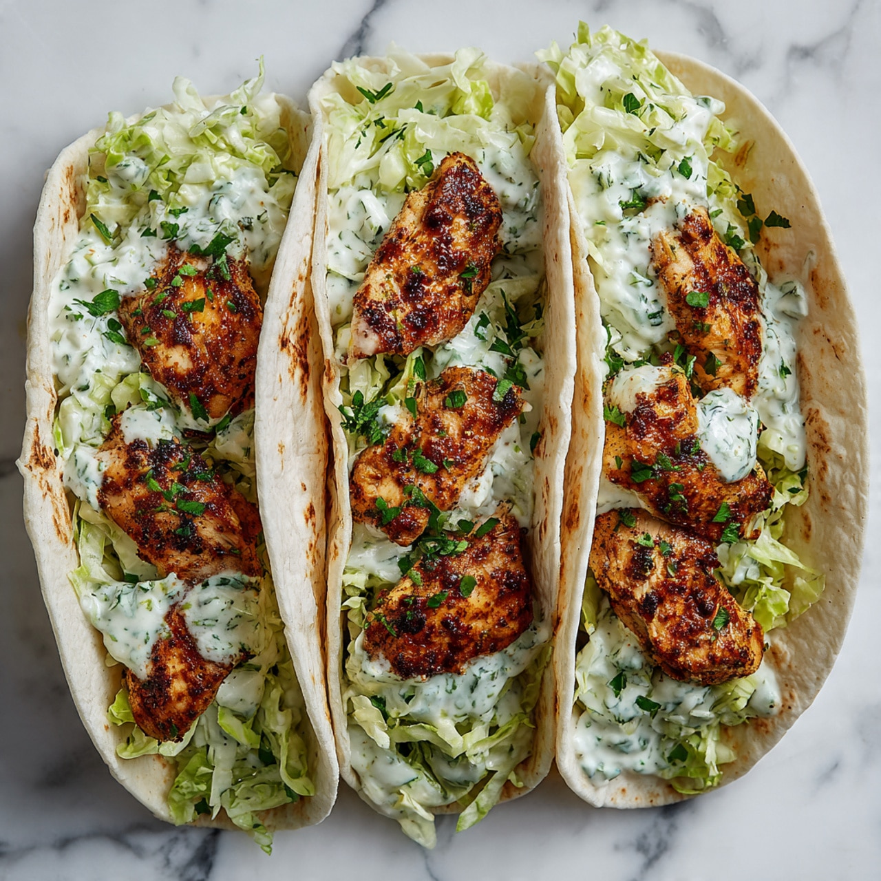 Sheet Pan Chicken Pitas with Herby Ranch Slaw Recipe