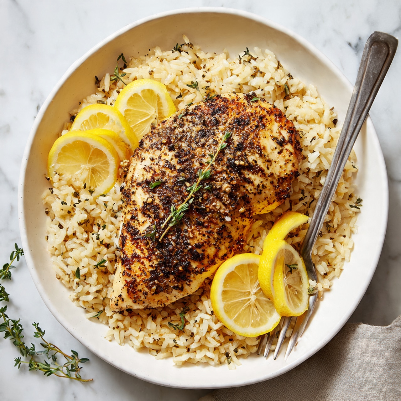 One Pot Lemon Herb Chicken & Rice Recipe