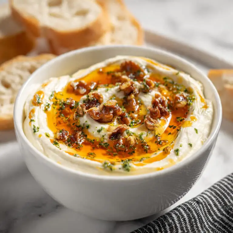 Quick Whipped Ricotta Dip with Hot Honey Appetizer Recipe