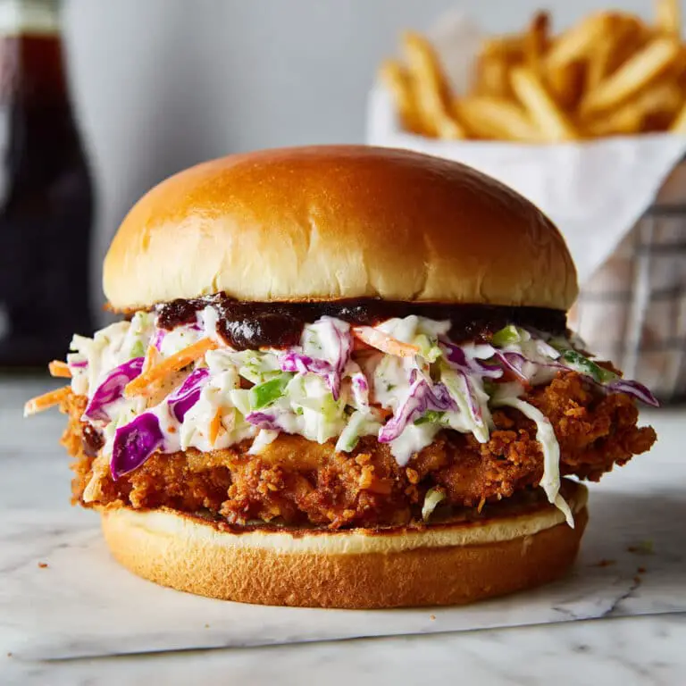 Crispy Chicken Katsu Burger with Tonkatsu Sauce and Fresh Slaw Recipe