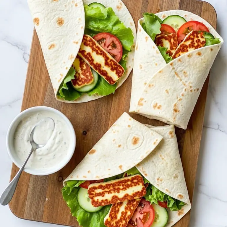 Halloumi Wraps with Sticky Sauce Recipe
