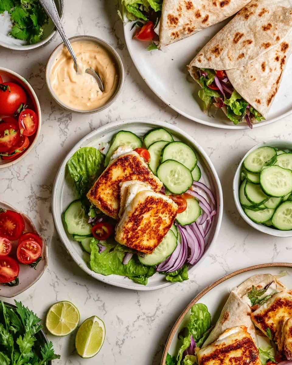 Halloumi Wraps with Sticky Honey Chili Sauce Recipe