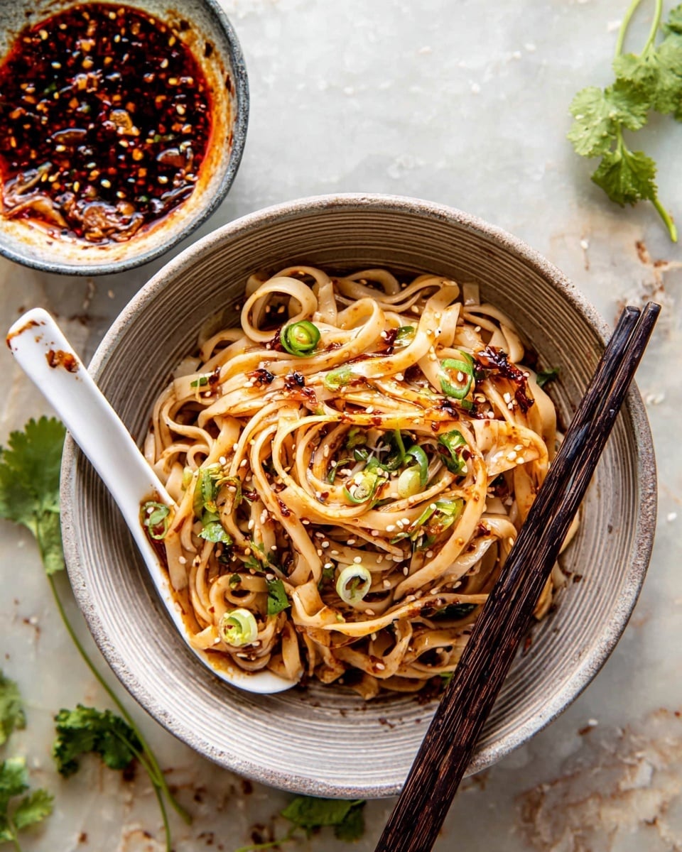 Crispy Sesame Garlic Chili Oil Noodles Recipe