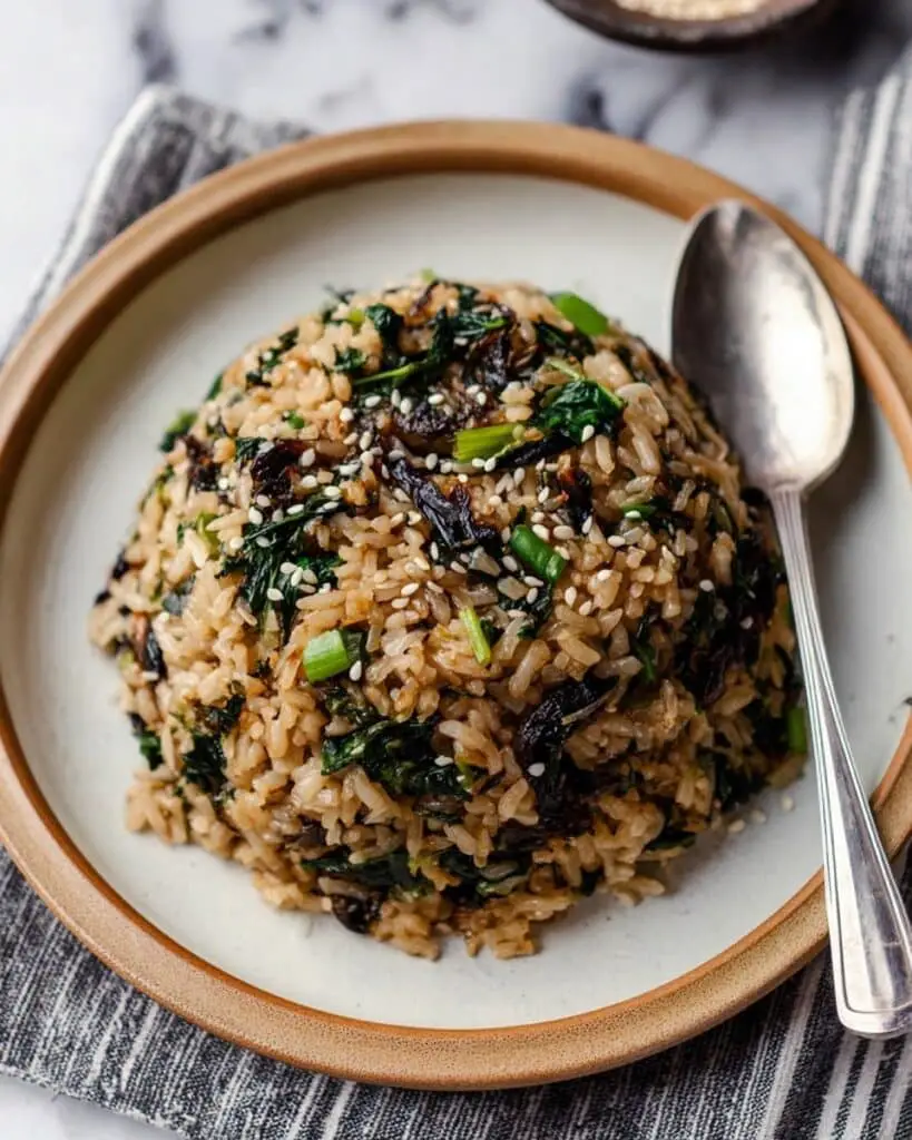 Crispy Kale and Shiitake Mushroom Vegan Fried Rice Recipe
