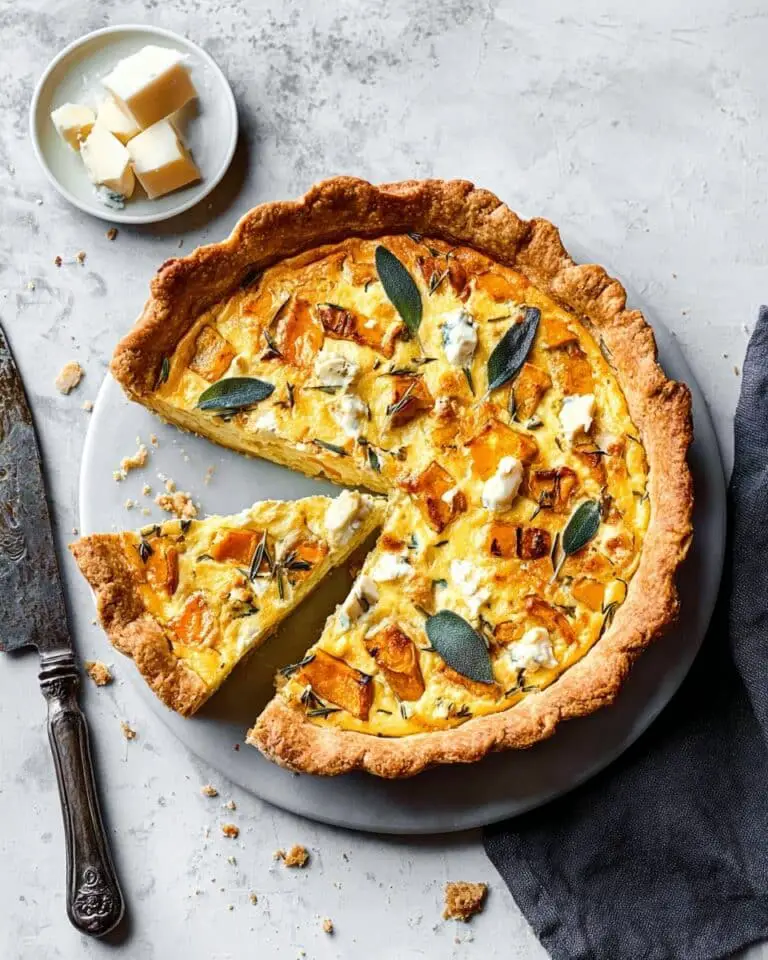 Roasted Butternut Squash and Goat Cheese Leek Quiche Recipe