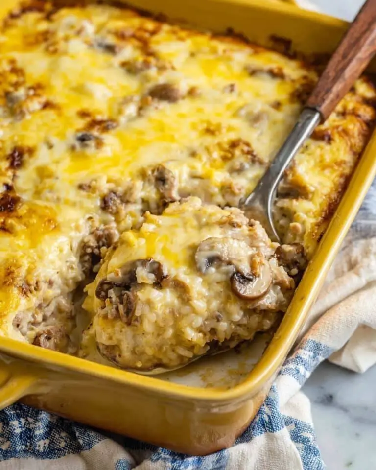 Cheesy Ground Beef and Rice Casserole Recipe