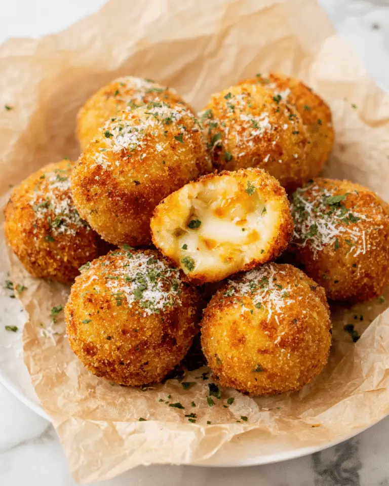 Fried Mashed Potato Balls with Cheddar, Herbs, and Crispy Panko Coating Recipe