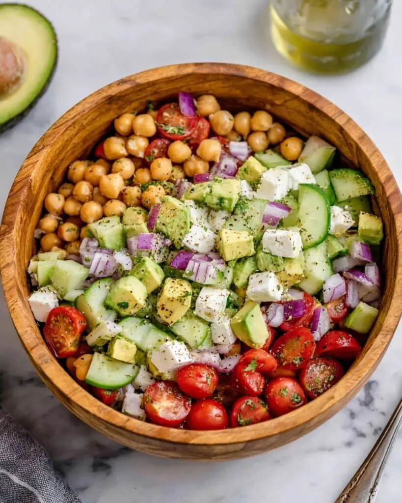 Chickpea Feta and Avocado Salad Recipe
