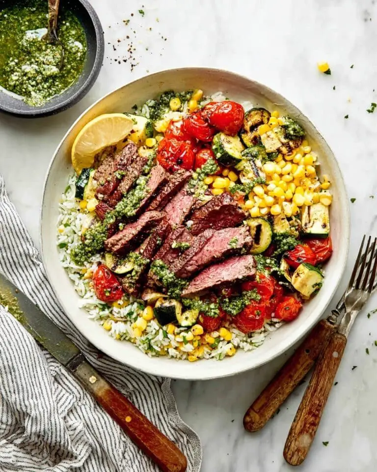 30-Minute Grilled Chimichurri Steak Bowl Recipe