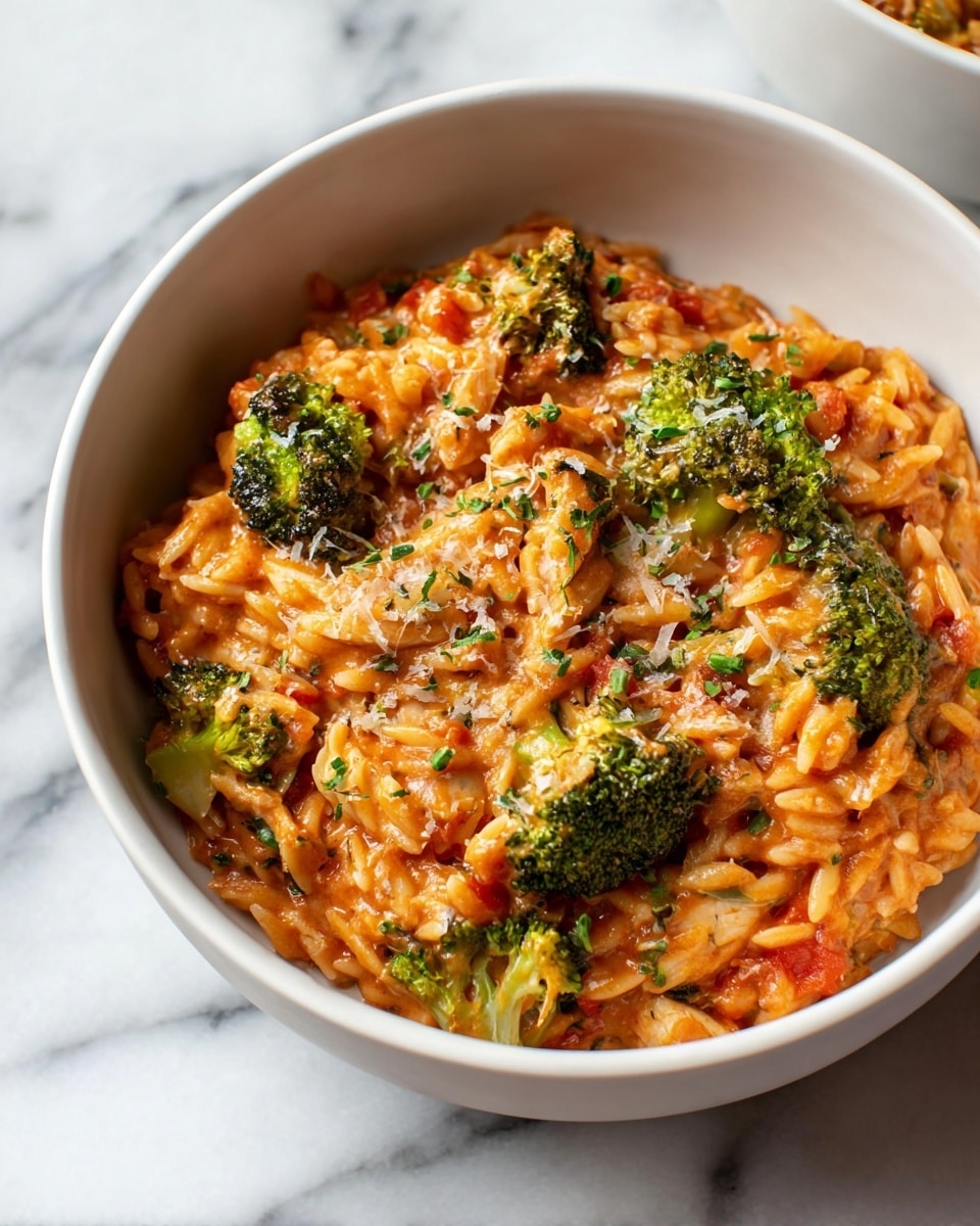 Tomato Orzo with Chicken Sausage and Broccoli Recipe