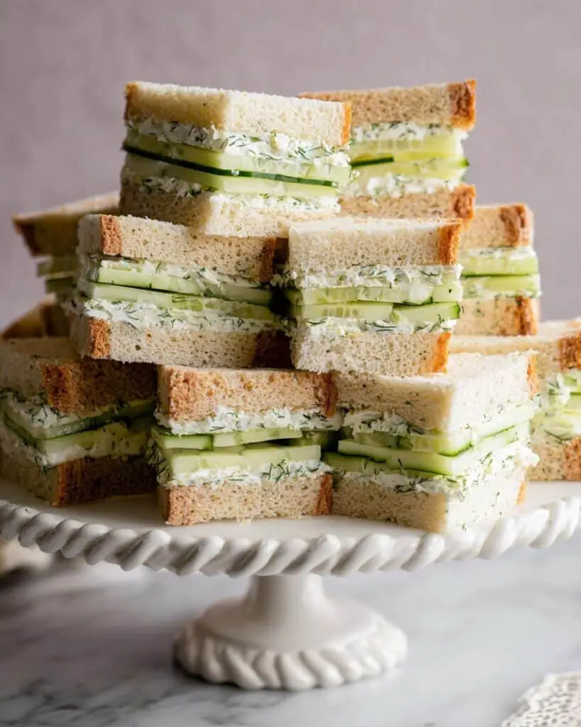 Cucumber Sandwiches with Herbed Cream Cheese Recipe