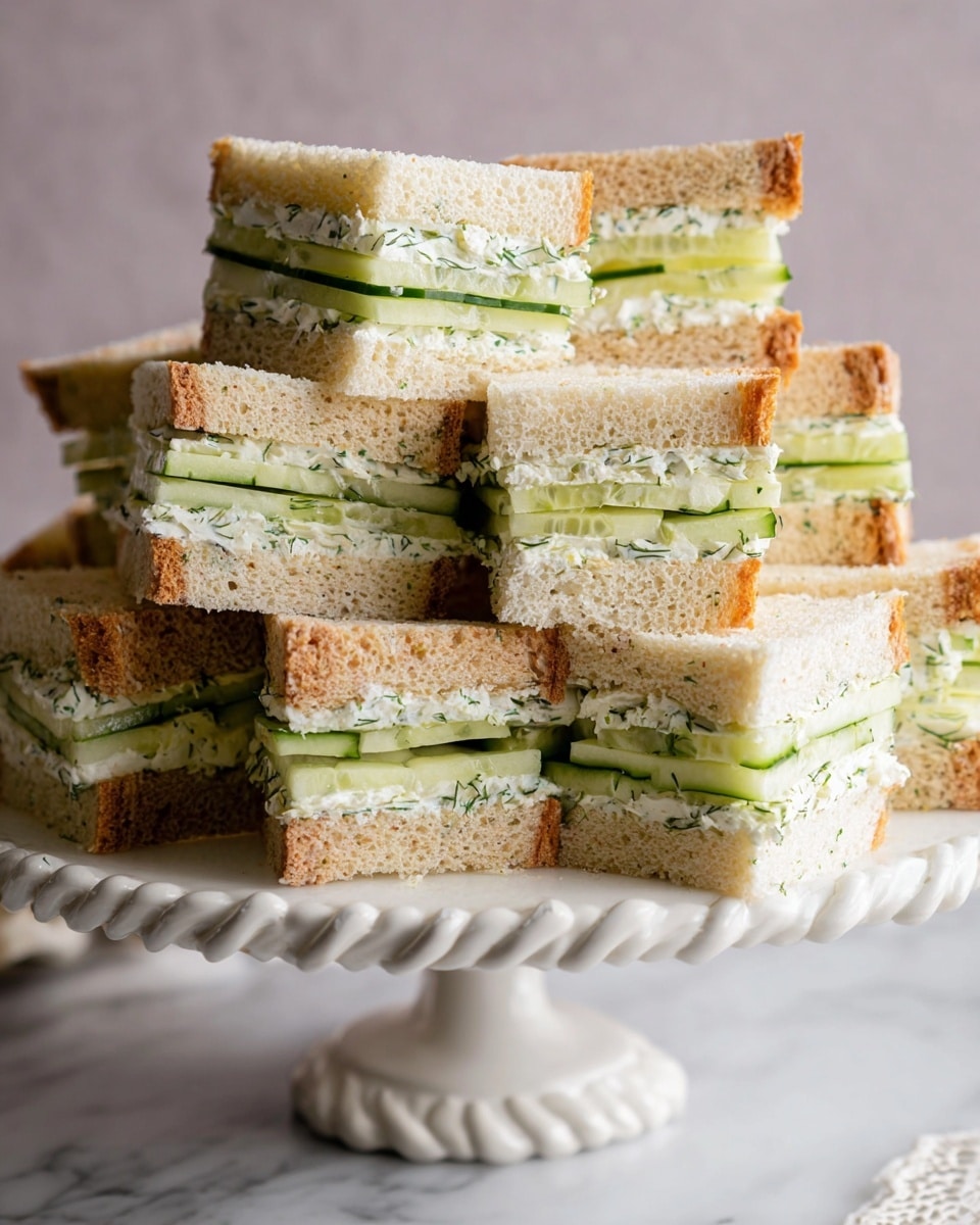 Cucumber Sandwiches with Herbed Cream Cheese Recipe