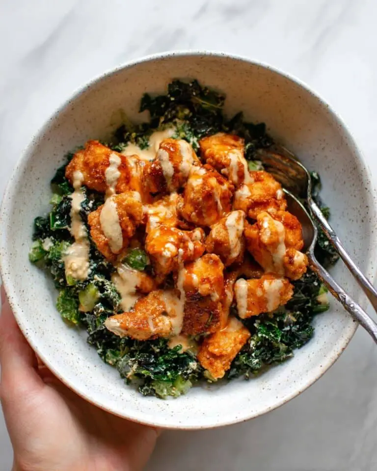 Crispy Buffalo Tofu with Caesar Salad Recipe