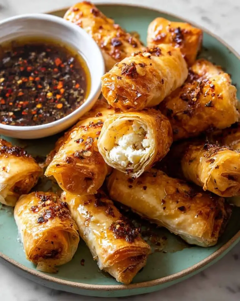 Oven Fried Feta Rolls with Chili Honey Recipe