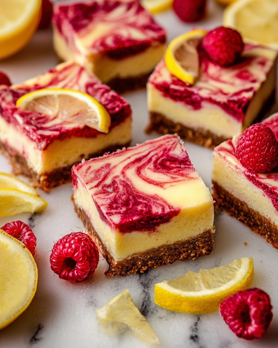 Lemon Raspberry High Protein Cheesecake Bars Recipe