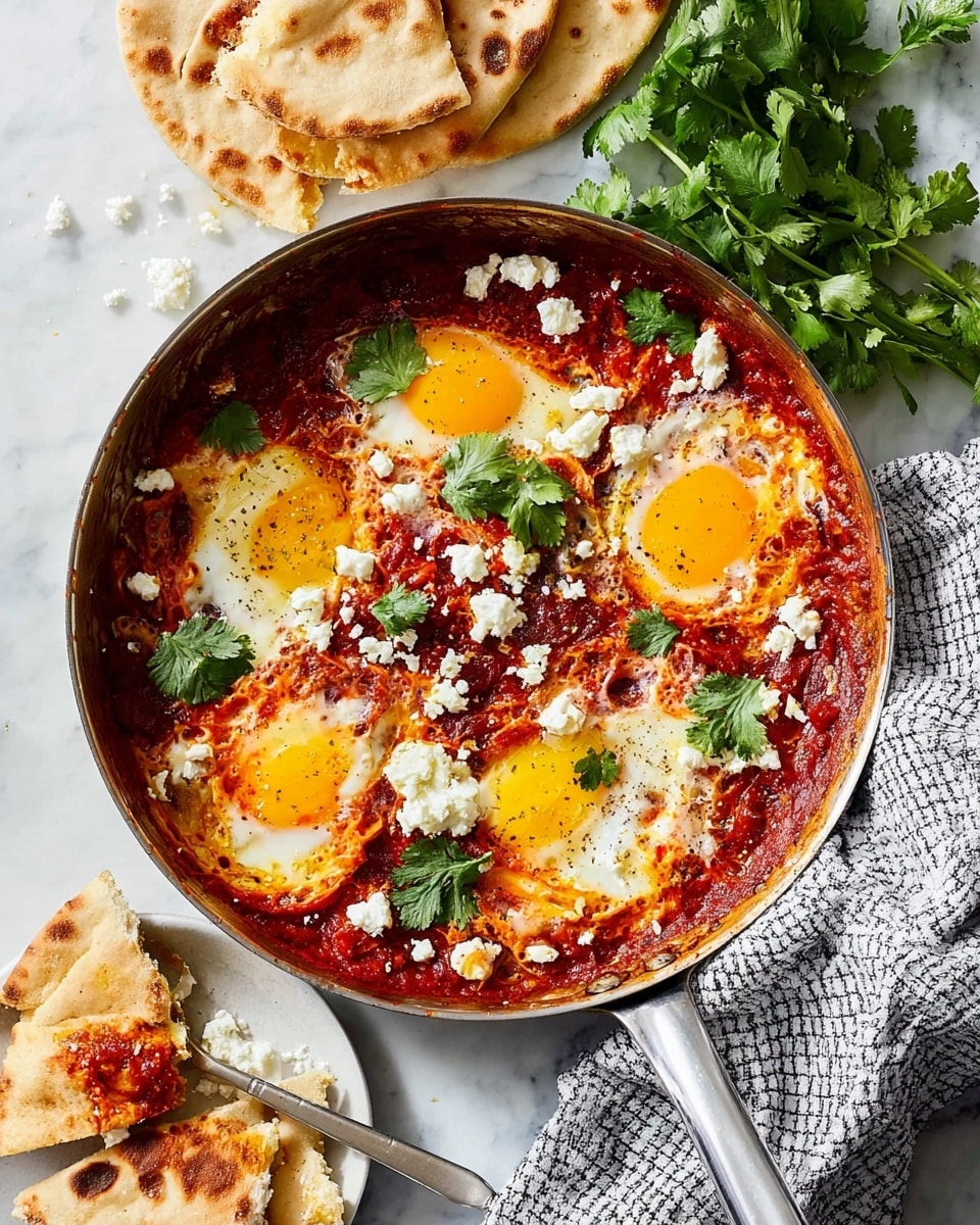 Shakshuka with Feta and Pita Recipe