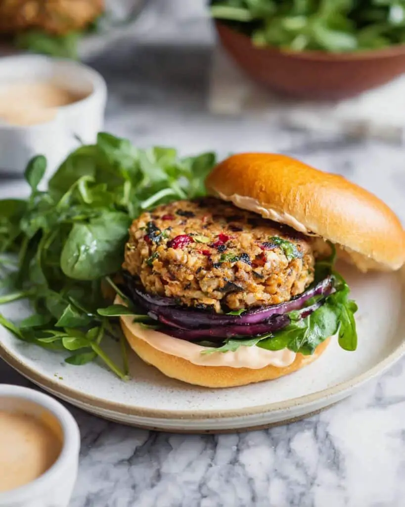Greek Turkey Burgers with Feta Aioli and Charred Red Onion Recipe