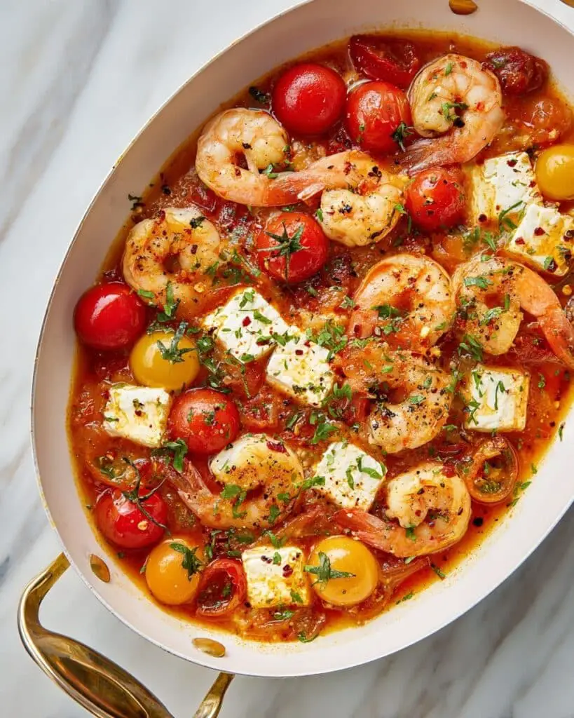 Baked Feta Shrimp and Tomatoes Recipe