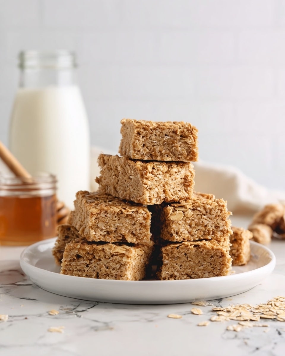 3-Ingredient Peanut Butter Honey Oat Bars Recipe
