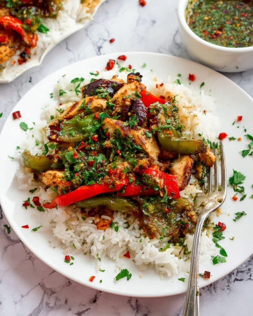 Air Fryer Chicken and Veggies with Chimichurri Sauce Recipe